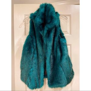 RED Saks Fifth Avenue, faux fur vest